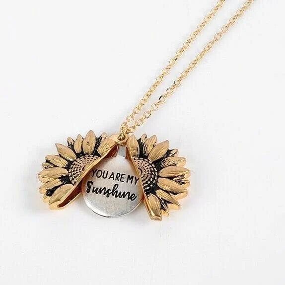 🌞"You Are My Sunshine" Sunflower Necklace🌻(Double-sided engraving)