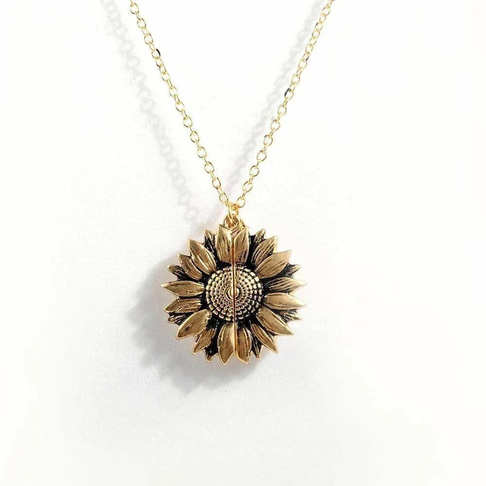 🌞"You Are My Sunshine" Sunflower Necklace🌻(Double-sided engraving)