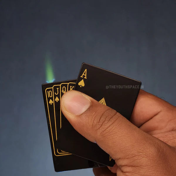 Green Flame Jet Ignition Ace Lighter (Metallic; Gold)
