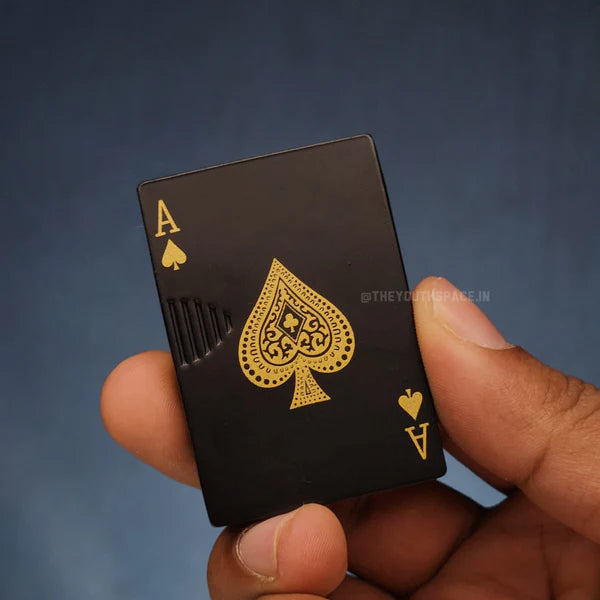 Green Flame Jet Ignition Ace Lighter (Metallic; Gold)