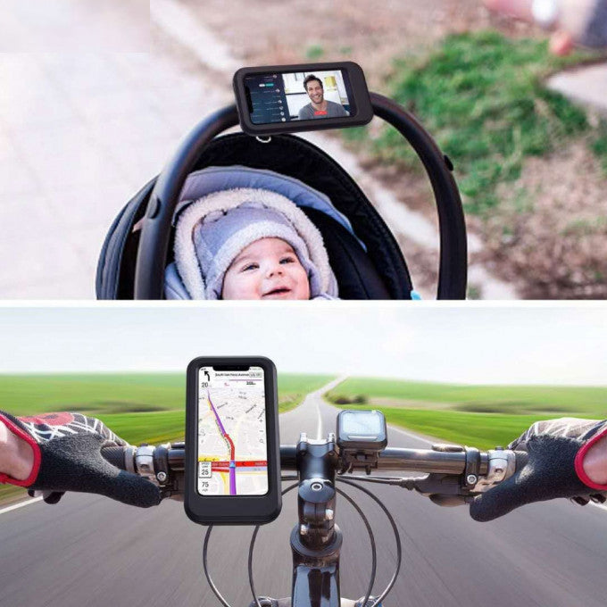 Phone Holder for Motorcycle and Bicycle, Waterproof 360° Rotation with Water-Resistant Screen.